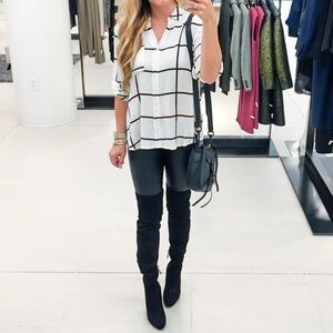 Leith button down top small black/white